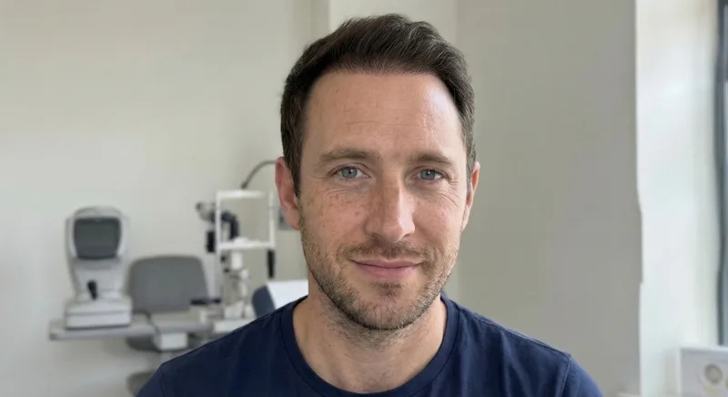 James, 32, six months after FUE hair transplant with full natural hairline