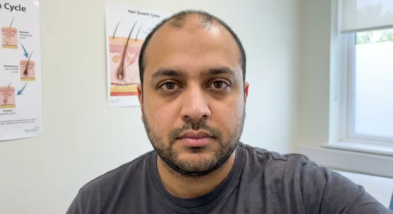 Faisal, 31, before FUE hair transplant
